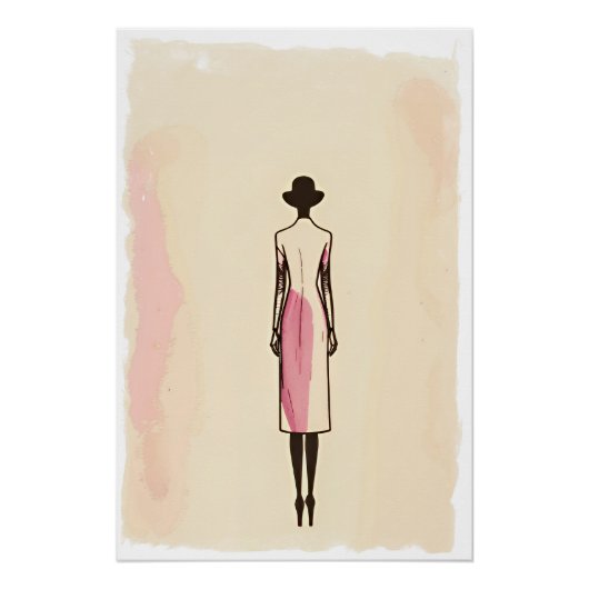Poster Silhouette féminine minimaliste (Devant)