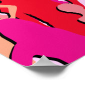 Poster Silhouette féminine rose (Coin)