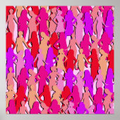 Poster Silhouette féminine rose (Devant)