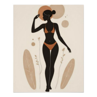 Poster Silhouette Féminine Sacrée | Déesse Africaine Mode