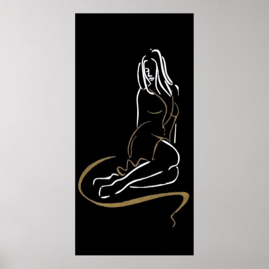Poster Silhouette femme mode (Devant)