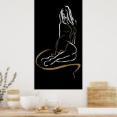 Poster Silhouette femme mode (Cuisine)