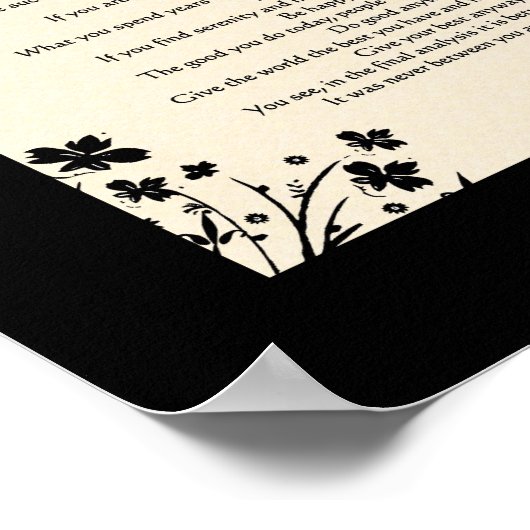 Poster Silhouette florale "Fais-le quand même" (Coin)