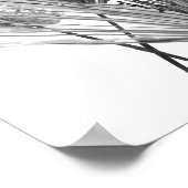 Poster Silhouette florale - Gris (Coin)