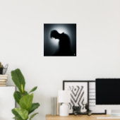 Poster Silhouette floue (Bureau à domicile)