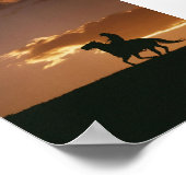 Poster Silhouette Galloping Cowboy (Coin)