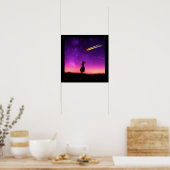 Poster Silhouette Girl Watches (Cuisine)