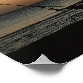 Poster Silhouetté hamac vide au coucher du soleil (Coin)