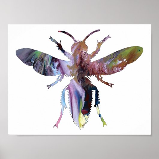 Poster Silhouette Hornet Abstraite (Devant)