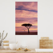 Poster Silhouette image of acacia tree at sunrise (Cuisine)