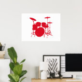 Poster Silhouette Kit Tambour (Bureau à domicile)