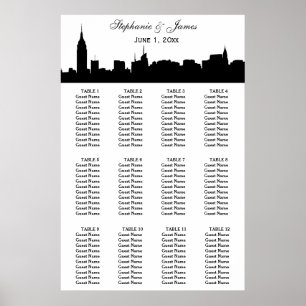 Poster Silhouette large NYC do-it-yourself carte de siège