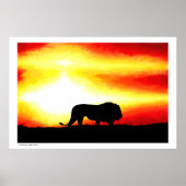 Poster Silhouette Lion (Devant)