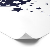 Poster Silhouette Lune et Étoiles en bleu foncé (Coin)