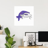 Poster Silhouette main Anteater violet (Bureau à domicile)
