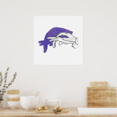 Poster Silhouette main Anteater violet (Cuisine)