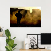 Poster Silhouette militaire (Bureau à domicile)