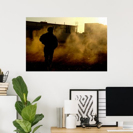 Poster Silhouette militaire (Bureau à domicile)
