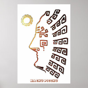 Poster Silhouette moderne de Machu Picchu