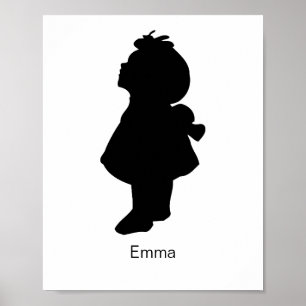 Poster Silhouette PERSONNALISÉE, Cadeau de fête des mères