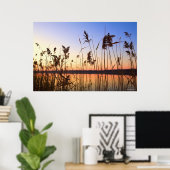 Poster Silhouette plante par coucher de soleil sur Lakesi (Bureau à domicile)