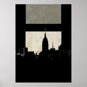 Poster Silhouette Pop Art New York