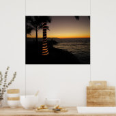 Poster Silhouette romantique coucher de soleil (Cuisine)