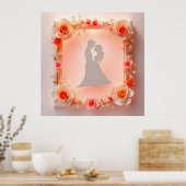 Poster Silhouette romantique d'un couple (Cuisine)