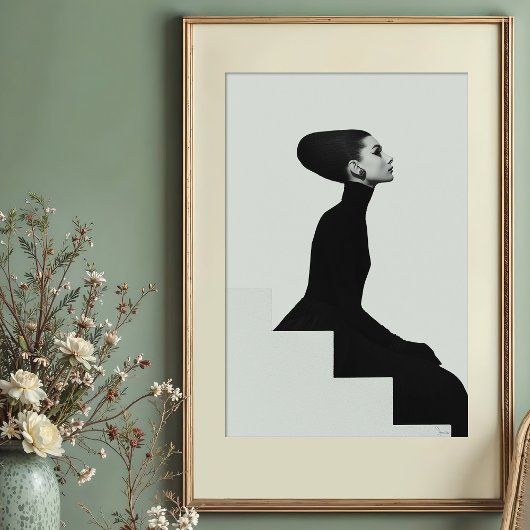 Poster Silhouette sculpturale : Haute Mode Monochrome