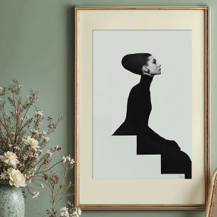 Poster Silhouette Sculpturale : Monochrome de Haute Coutu