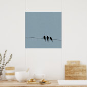 Poster Silhouette Sky Blackbirds sur fil (Cuisine)