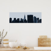 Poster Silhouette Skyline de New York (Cuisine)