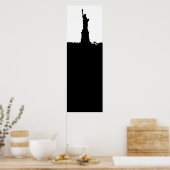 Poster Silhouette Statue Verticale de Liberté Impr (Cuisine)