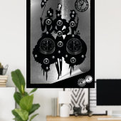 Poster Silhouette Steampunk Process (Bureau à domicile)