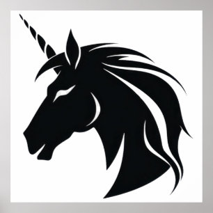 Poster Silhouette Unicorne