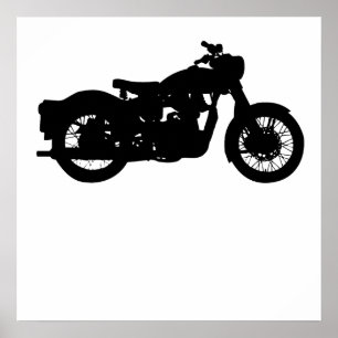 Poster Silhouette vintage de moto