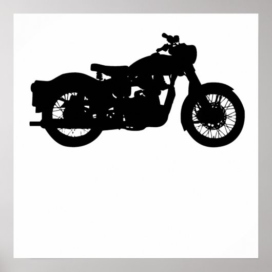 Poster Silhouette vintage moto (Devant)