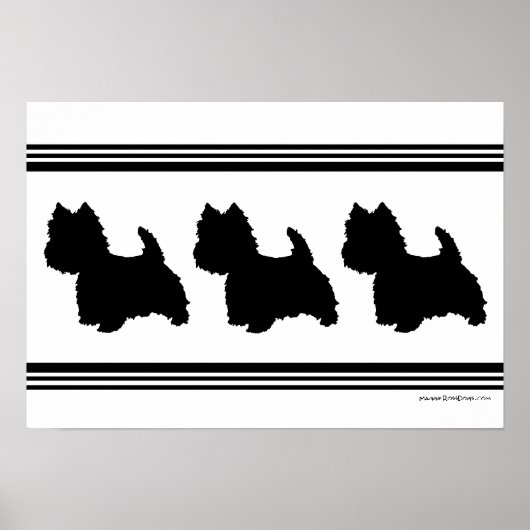 Poster Silhouette Westie (Devant)