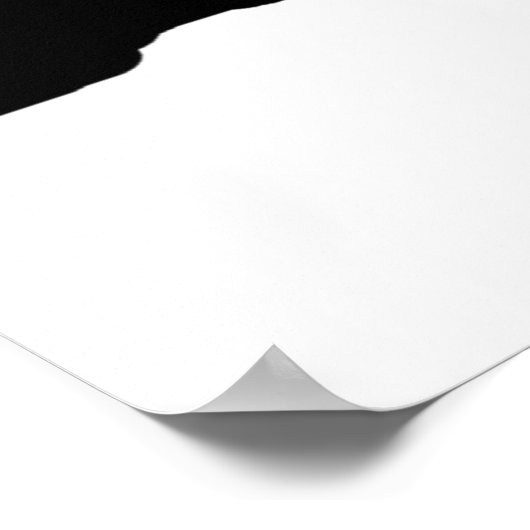 Poster Silhouette Wolf Howf noir et blanc (Coin)