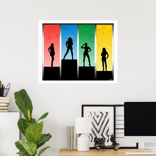 Poster Silhouettes (Bureau à domicile)