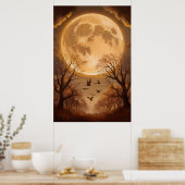 Poster Silhouettes de la lune et de l'automne (Cuisine)