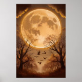 Poster Silhouettes de la lune et de l'automne (Devant)