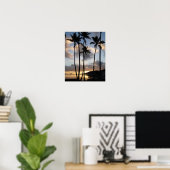 Poster Silhouettes de palmiers à Hawaï (Bureau à domicile)