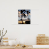 Poster Silhouettes de palmiers à Hawaï (Cuisine)
