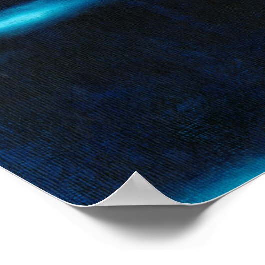 Poster Silhouettes de poisson bleu translucide (Coin)