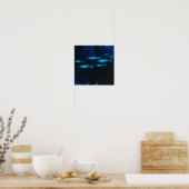 Poster Silhouettes de poisson bleu translucide (Cuisine)