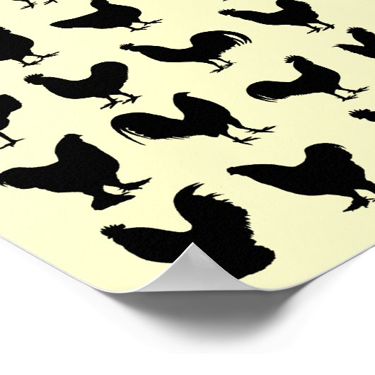 Poster Silhouettes de poulet (Coin)