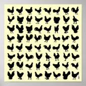 Poster Silhouettes de poulet (Devant)