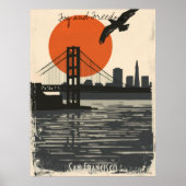 Poster Silhouettes de San Francisco - Golden Gate Reflect (Devant)