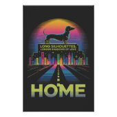 Poster Silhouettes de teckel longs, ombres plus longues d (Devant)